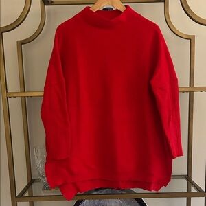 Women's Red Dolman Sleeve Sweater